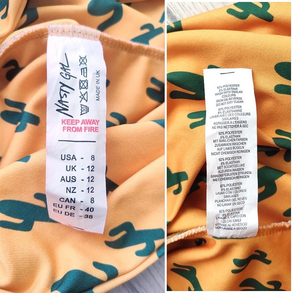 Saguaro Cactus Swimsuit Bodysuit Mustard Yellow High Leg One Piece 8 - Picture 8 of 9